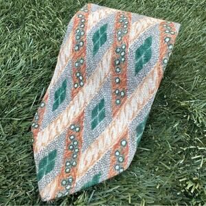 Ermenegildo Zenga RARE Abstract Rope Diamond Dot Allover Pattern Silk Neck Tie